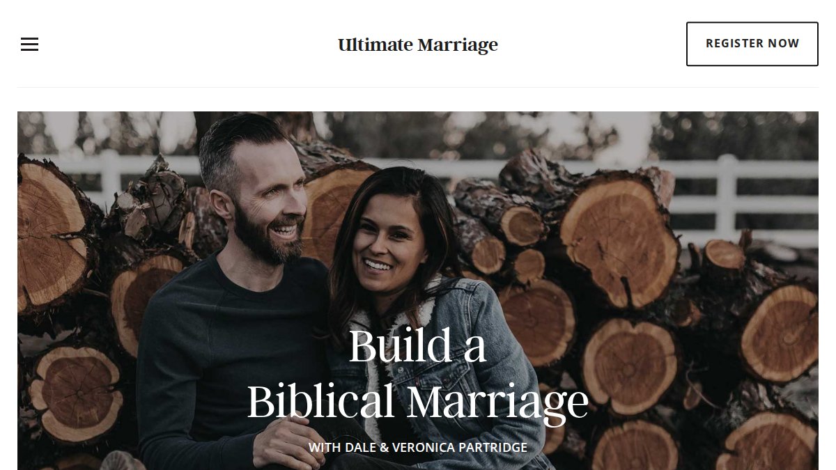 Screenshot of ultimatemarriage.com interface