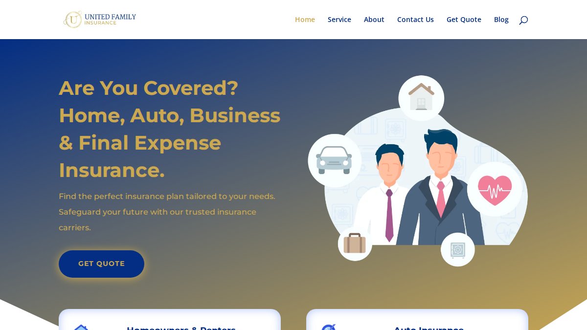 Screenshot of unitedfamilyinsurance.com interface