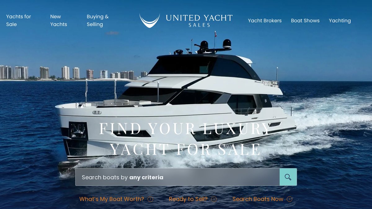 Screenshot of unitedyacht.com interface