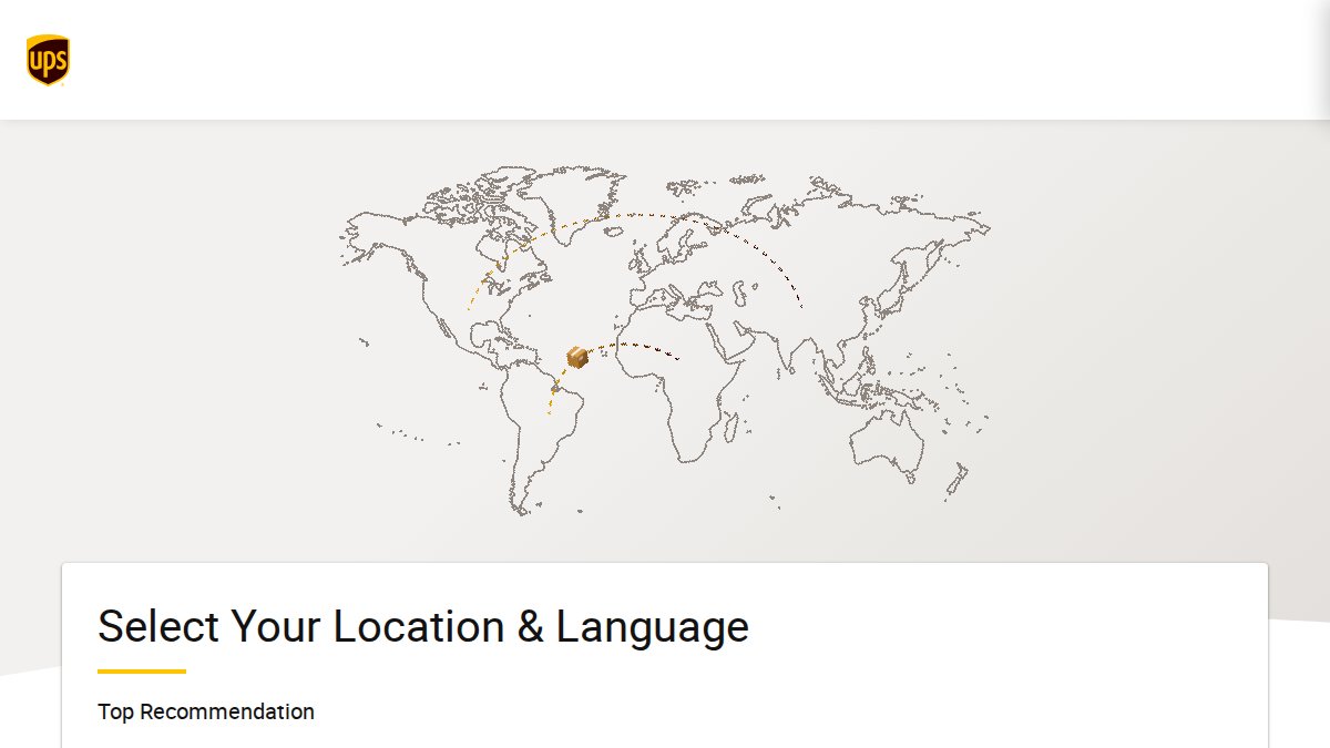 Screenshot of ups.com interface