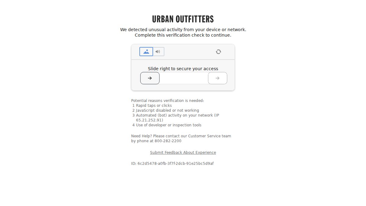 Screenshot of Small Space Furniture page on urbanoutfitters.com