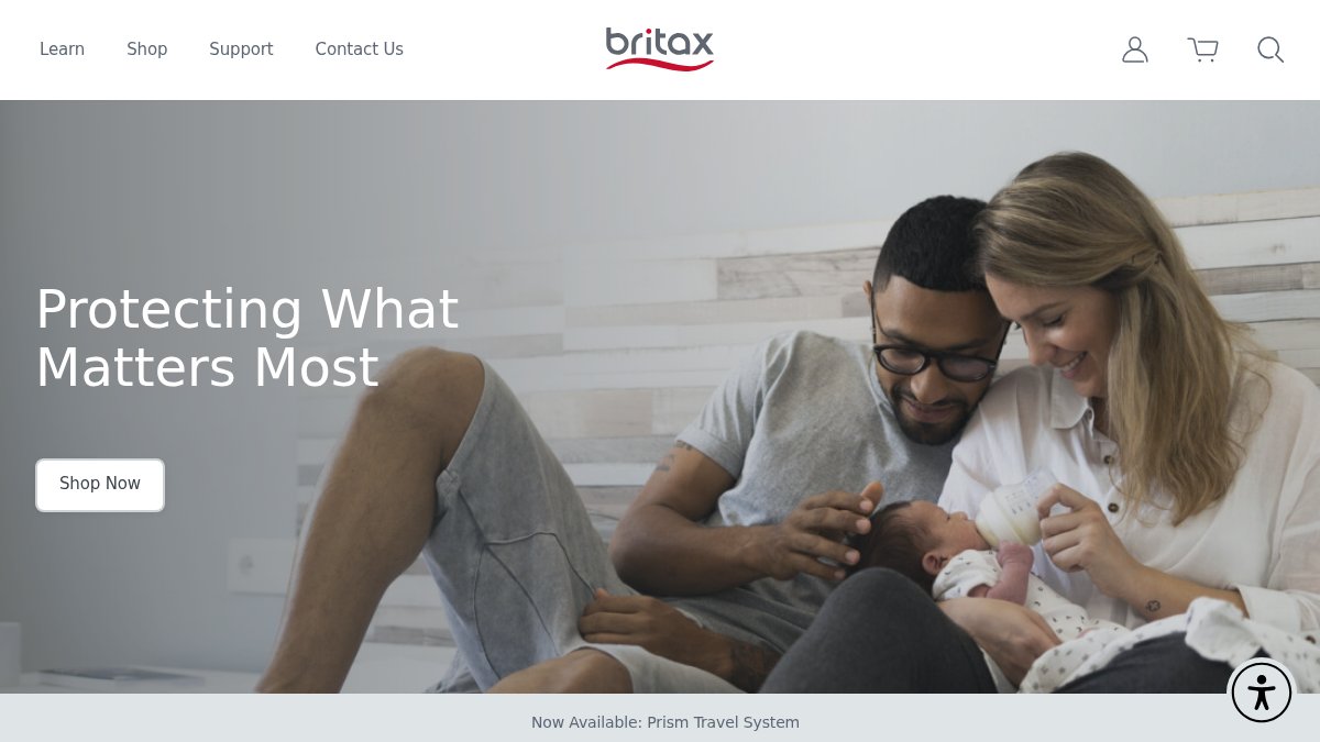 Screenshot of us.britax.com interface