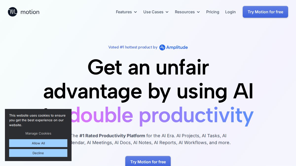 Screenshot of usemotion.com interface