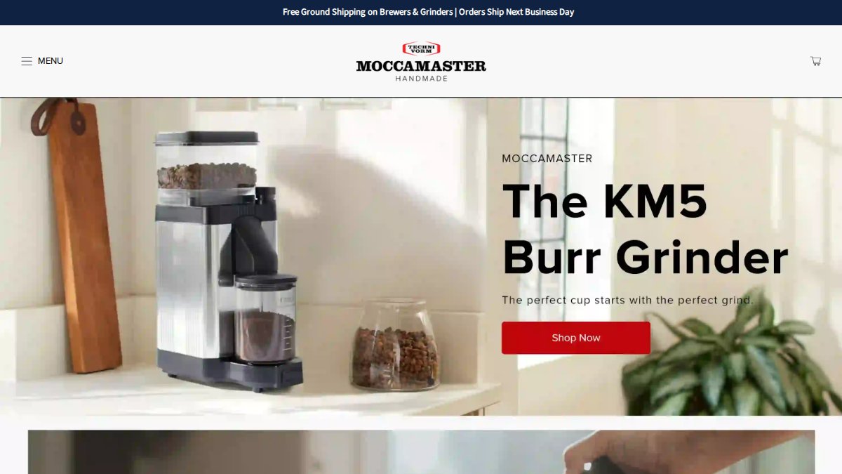 Screenshot of us.moccamaster.com interface