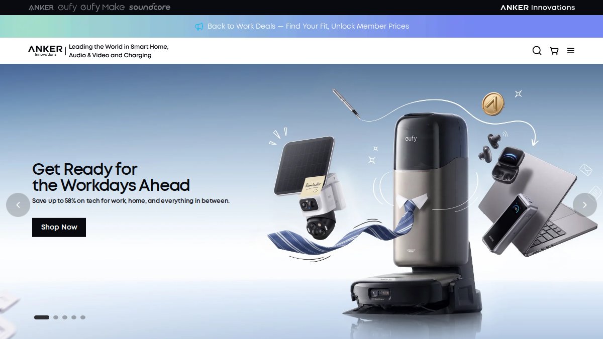 Screenshot of us.soundcore.com interface