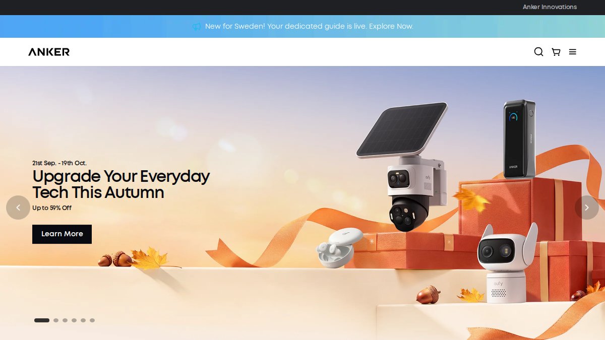 Screenshot of us.soundcore.com interface
