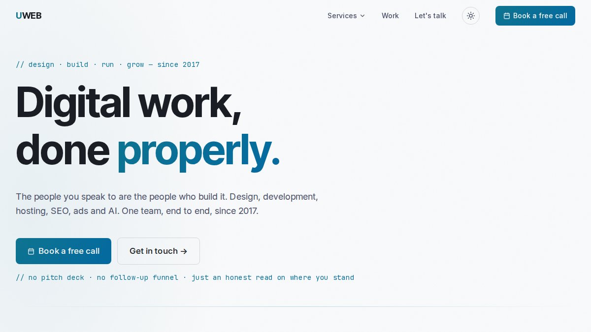 Screenshot of uweb.si interface