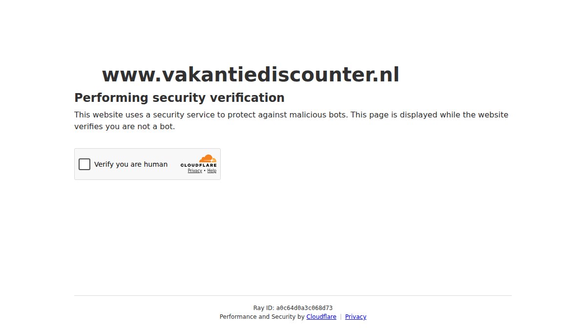 Screenshot of vakantiediscounter.nl interface