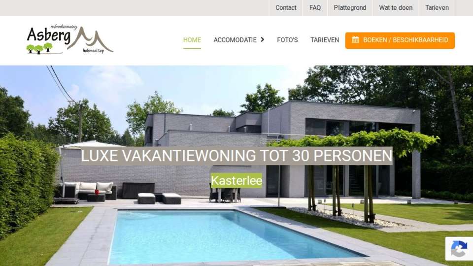 Screenshot of vakantiewoningasberg.be interface