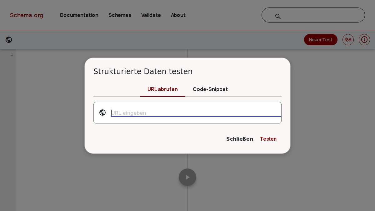 Screenshot of validator.schema.org interface