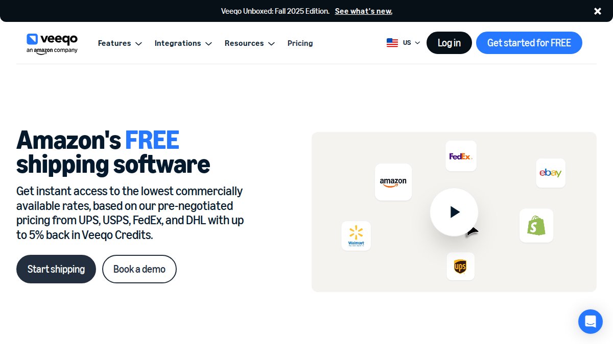 Screenshot of veeqo.com interface