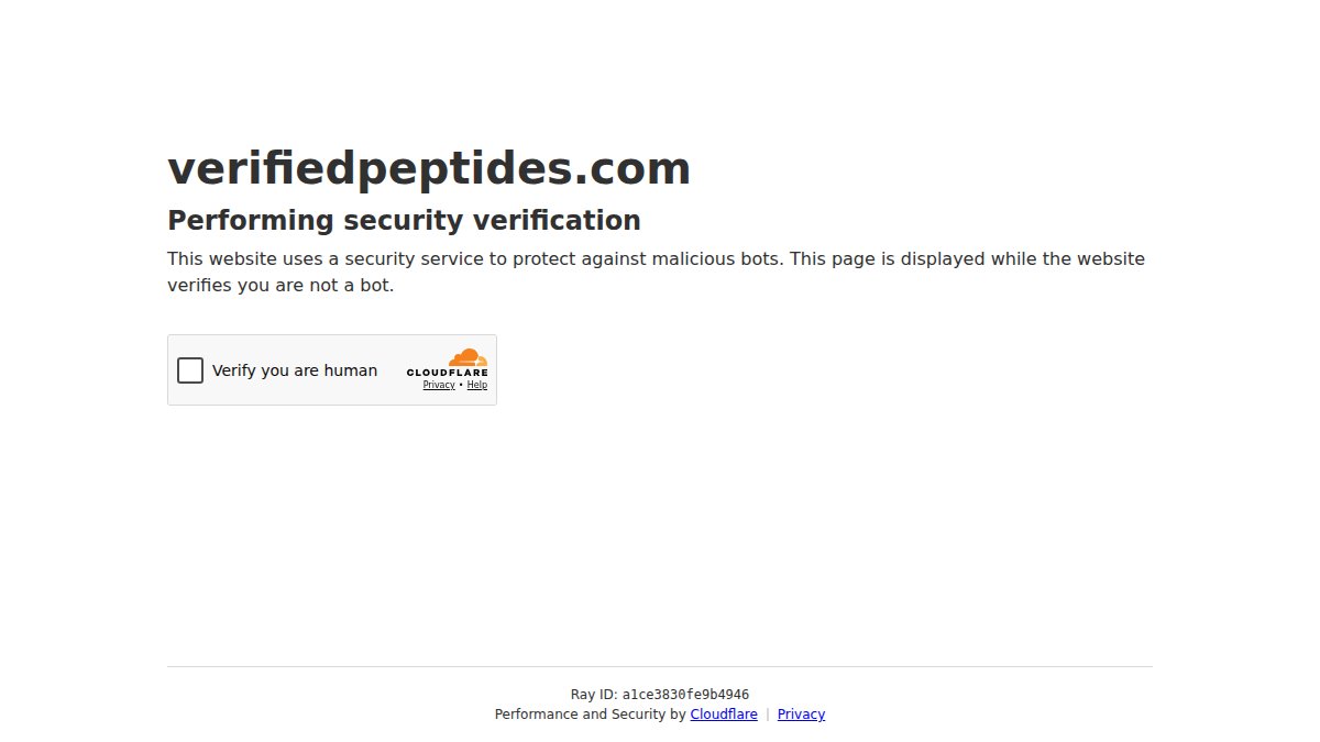 Screenshot of verifiedpeptides.com interface