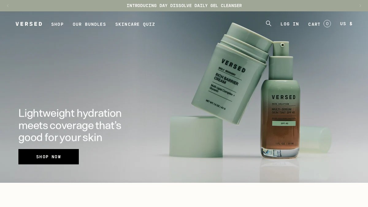 Screenshot of versedskin.com interface