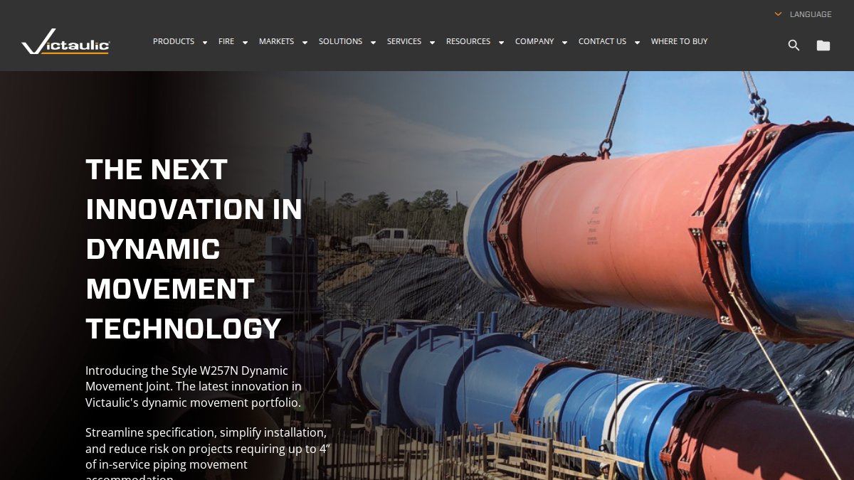 Screenshot of victaulic.com interface