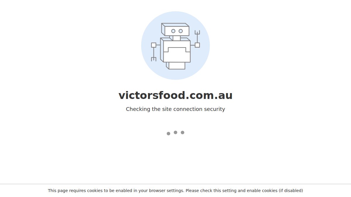 Screenshot of victorsfood.com.au interface