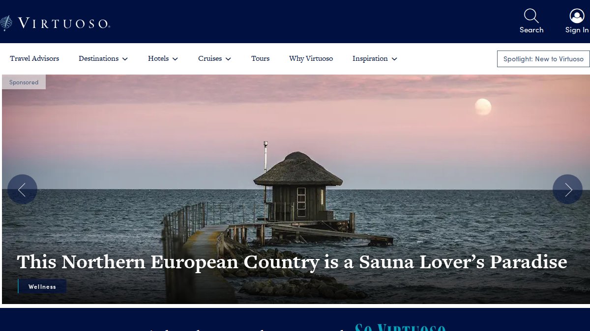 Screenshot of virtuoso.com interface
