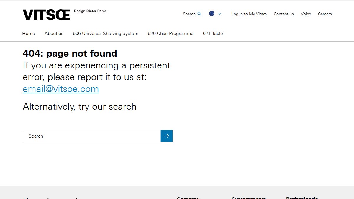 Screenshot of Overview page on vitsoe.com