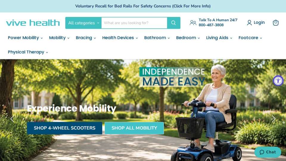 Screenshot of vivehealth.com interface