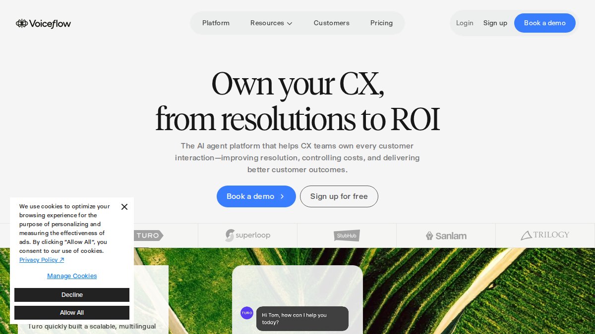 Screenshot of voiceflow.com interface