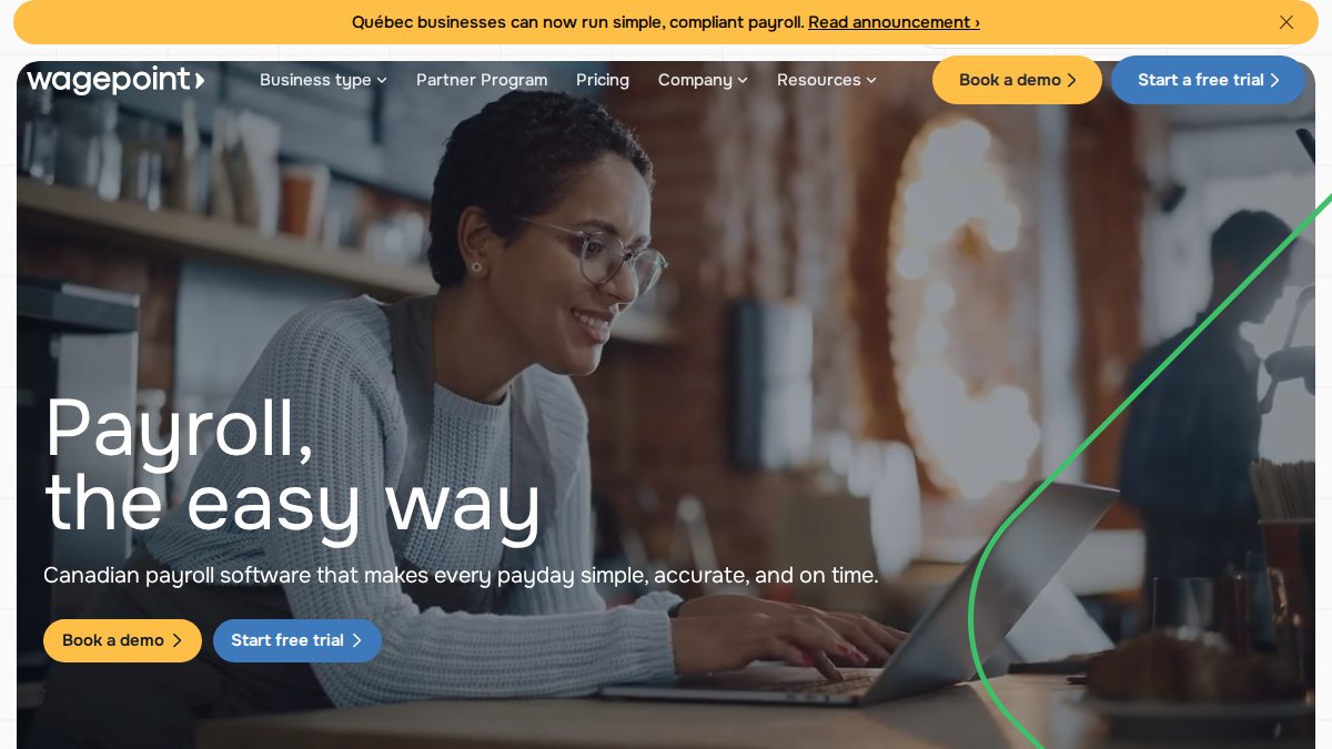 Screenshot of wagepoint.com interface