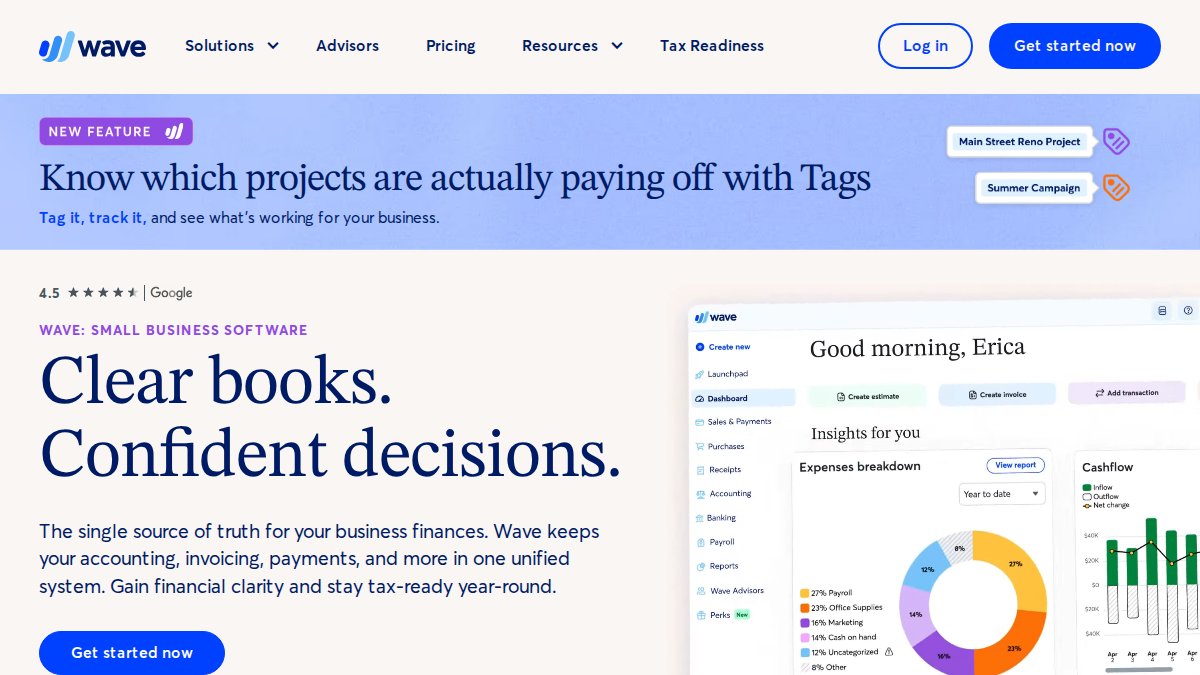 Screenshot of waveapps.com interface