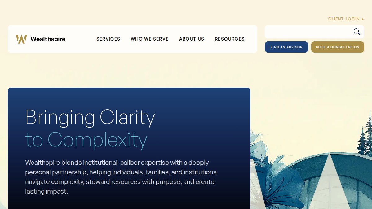 Screenshot of wealthspire.com interface