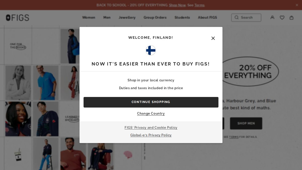 Screenshot of wearfigs.com interface
