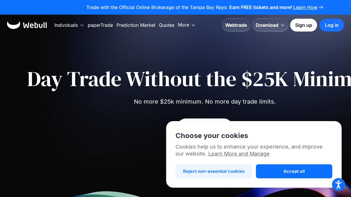 Screenshot of webull.com interface