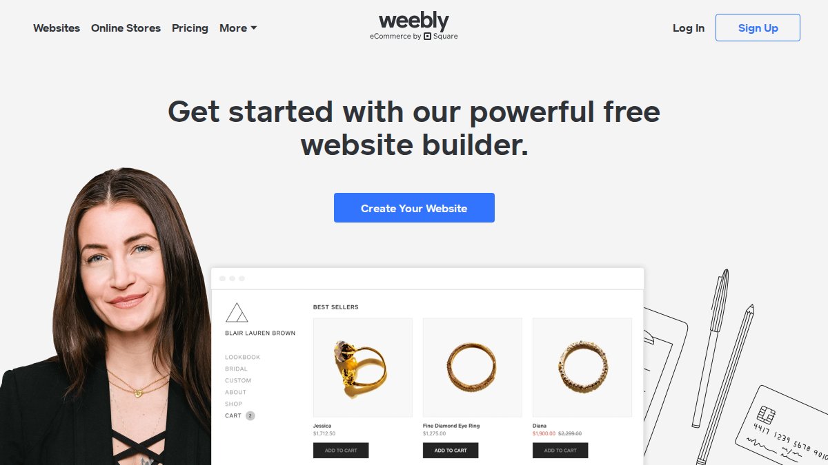 Screenshot of weebly.com interface
