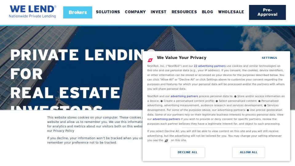 Screenshot of welendllc.com interface