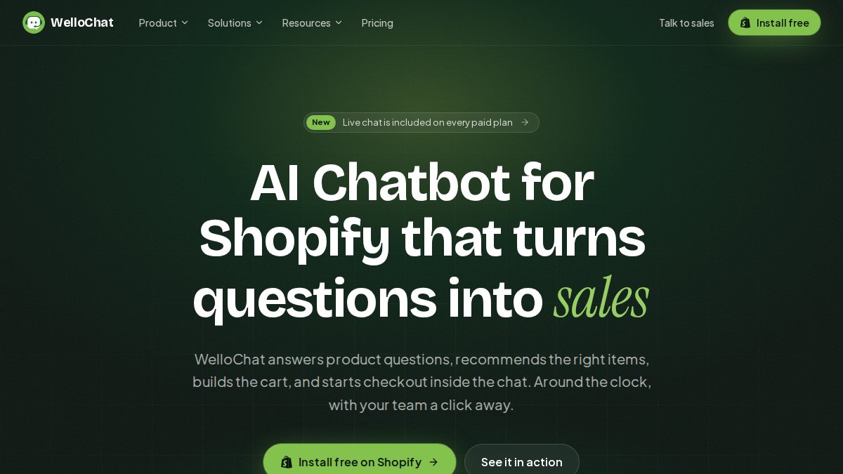 Screenshot of wellochat.com interface