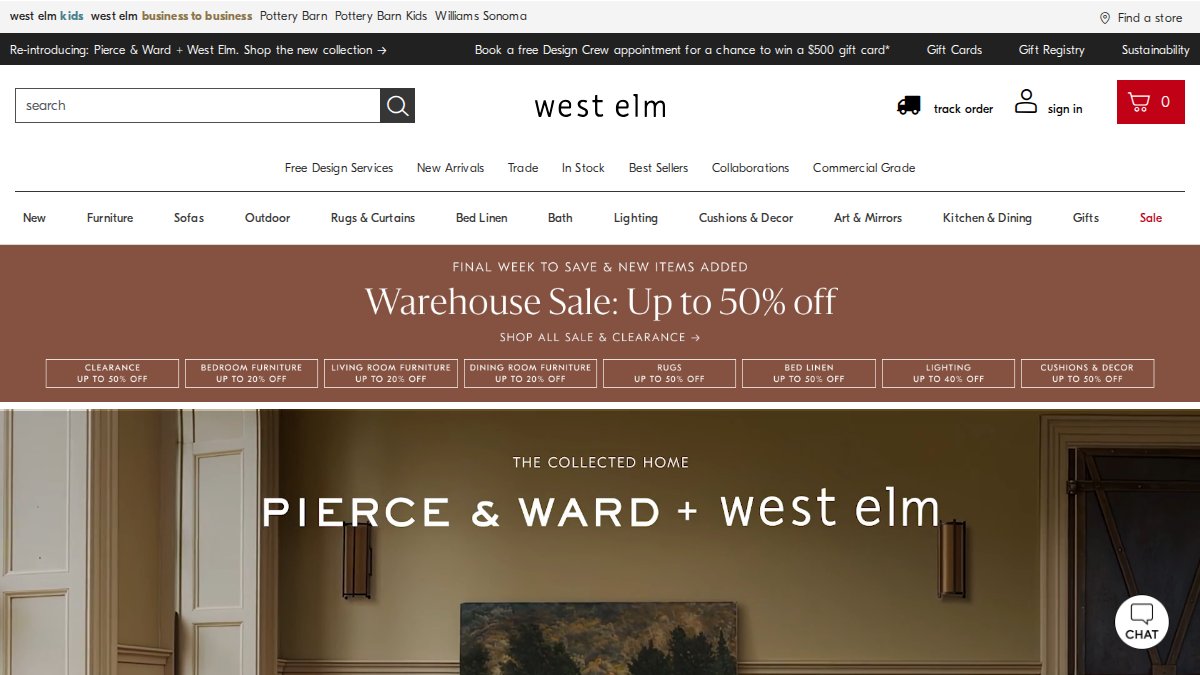 Screenshot of westelm.com.au interface