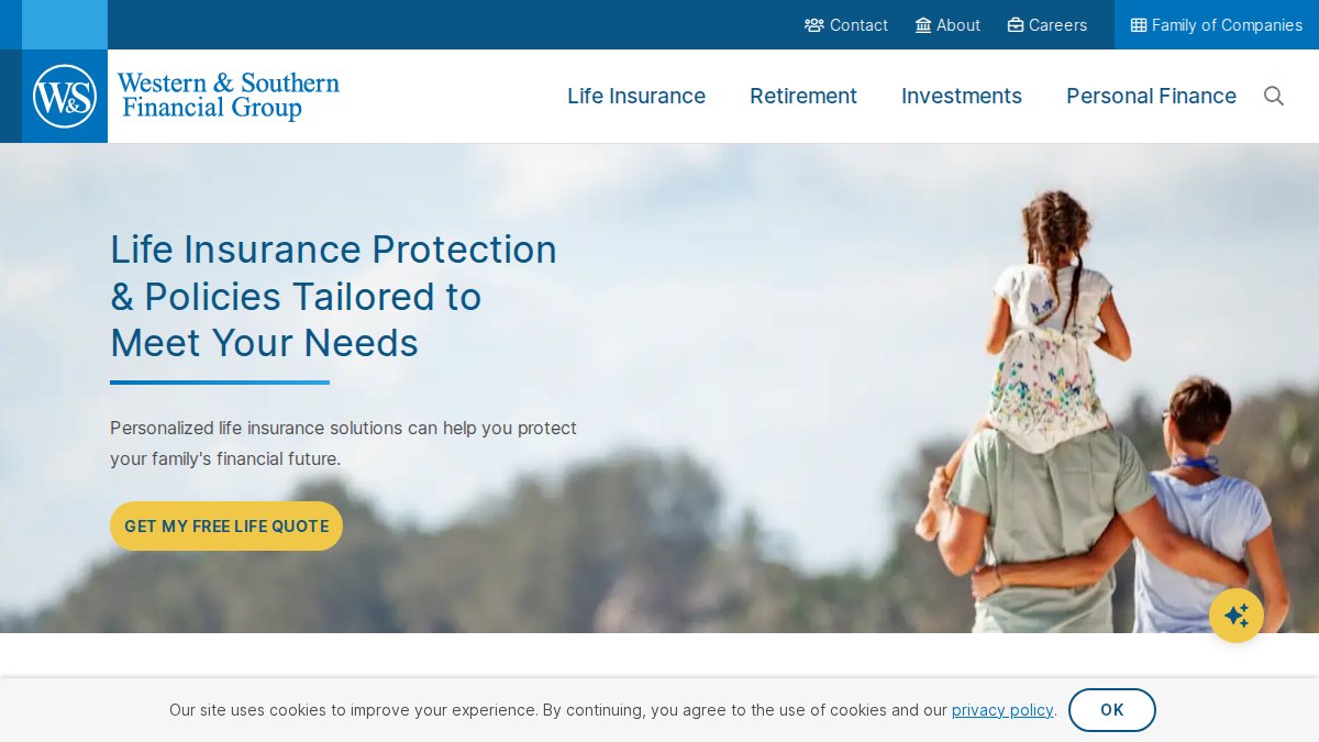 Screenshot of westernsouthern.com interface