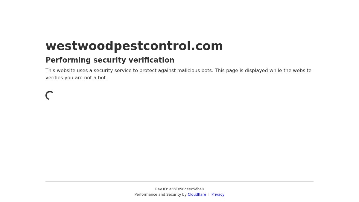 Screenshot of westwoodpest.com interface