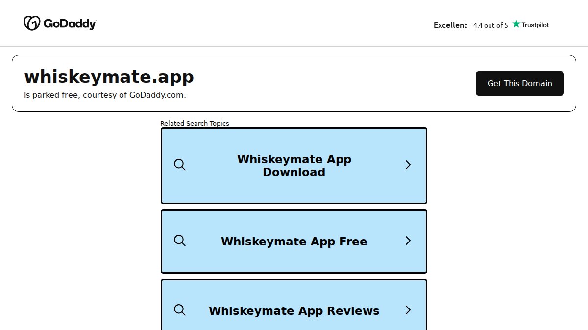 Screenshot of whiskeymate.app interface