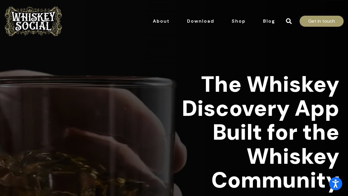 Screenshot of whiskeysocial.app interface