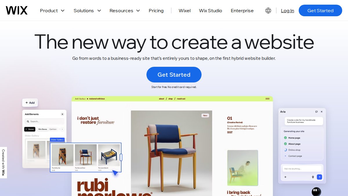 Screenshot of wix.com interface