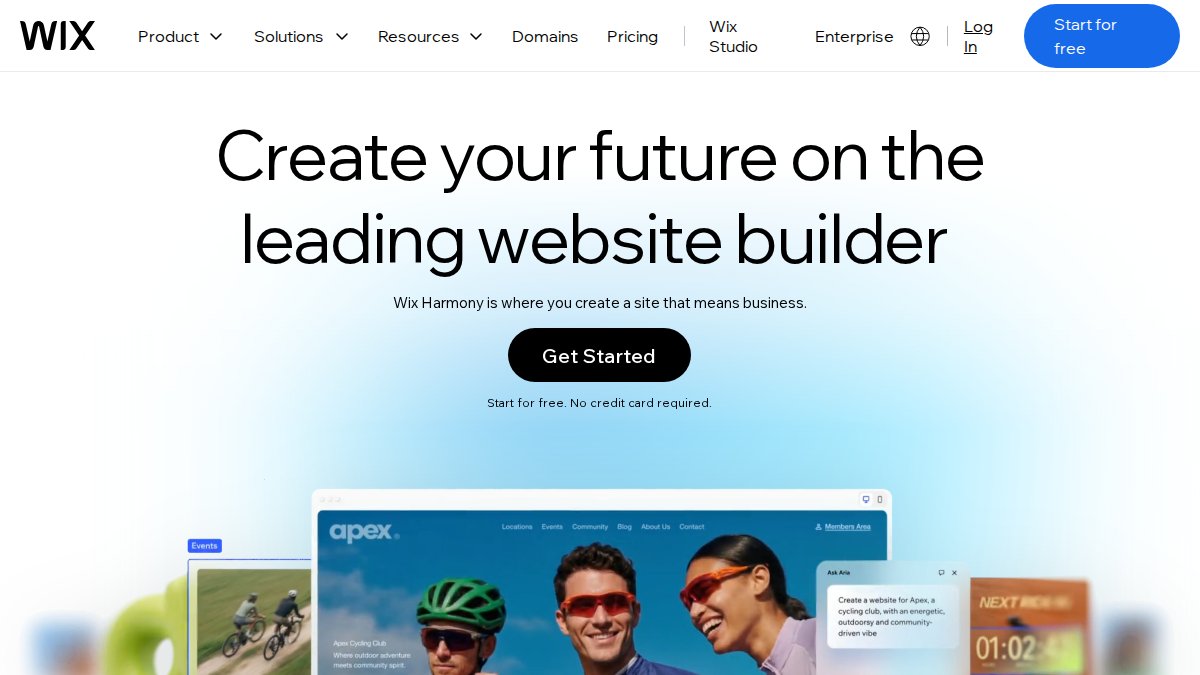 Screenshot of wix.com interface