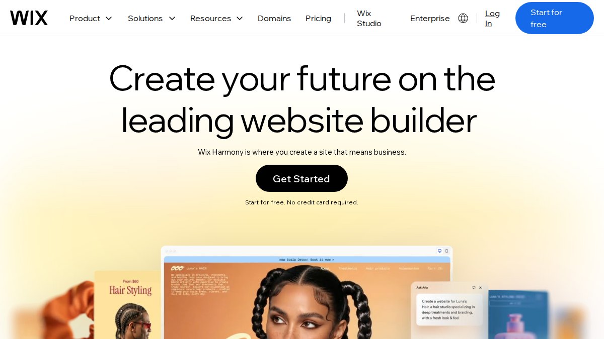 Screenshot of wix.com interface
