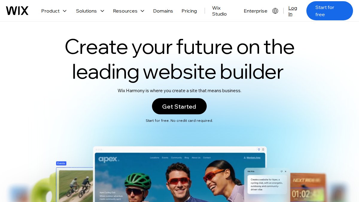 Screenshot of wix.com interface