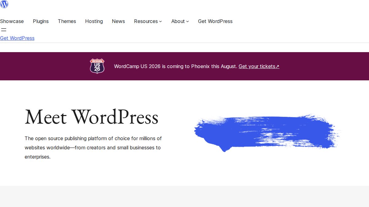 Screenshot of wordpress.org interface