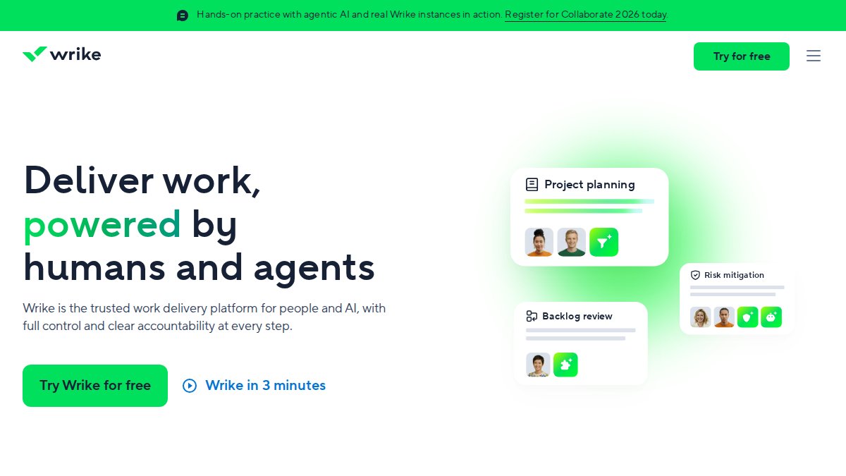 Screenshot of wrike.com interface