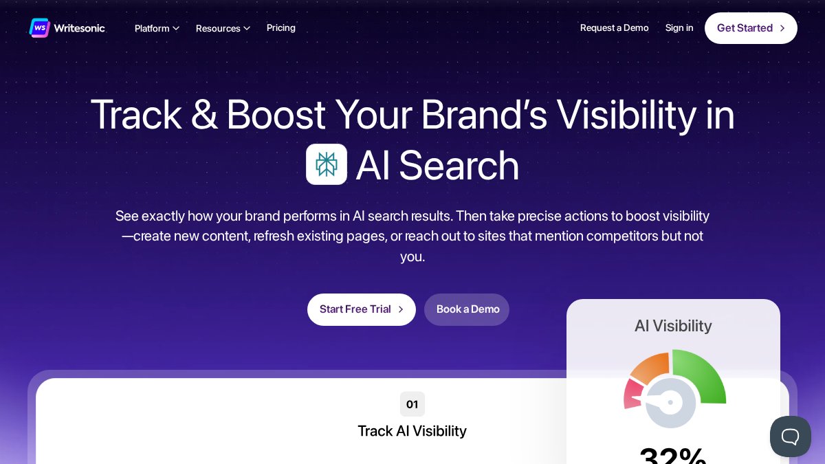 Screenshot of writesonic.com interface