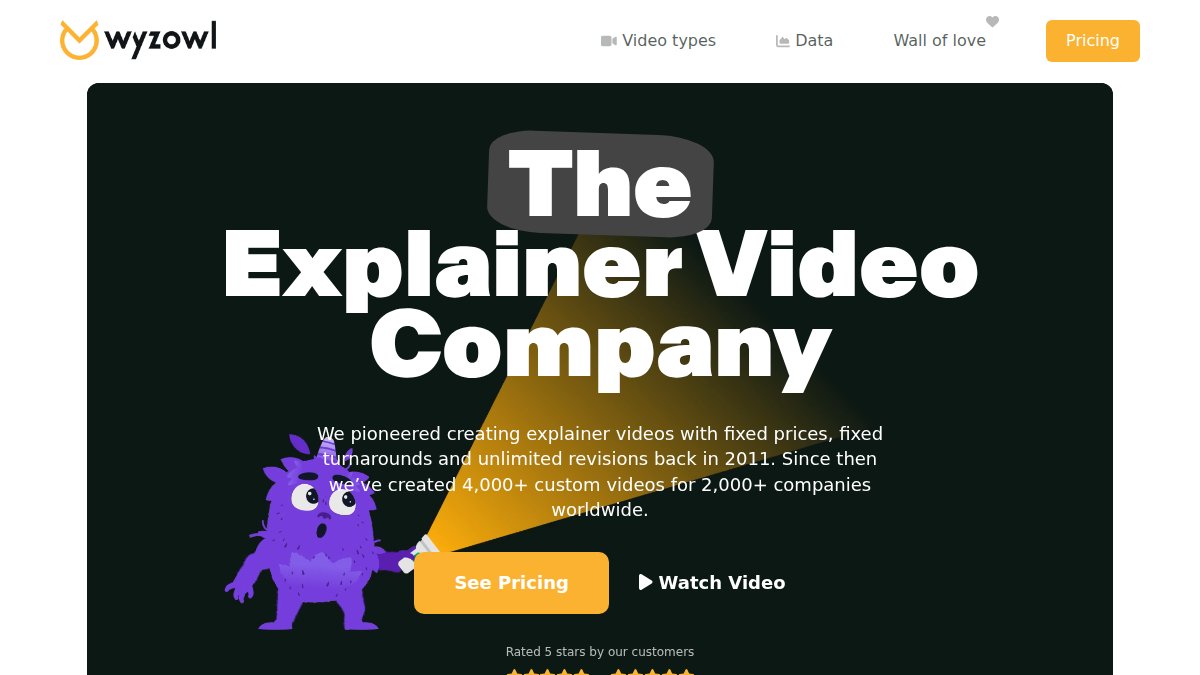 Screenshot of wyzowl.com interface