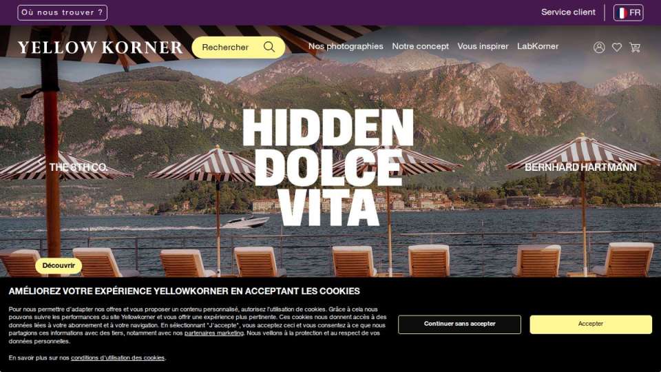 Screenshot of yellowkorner.com interface