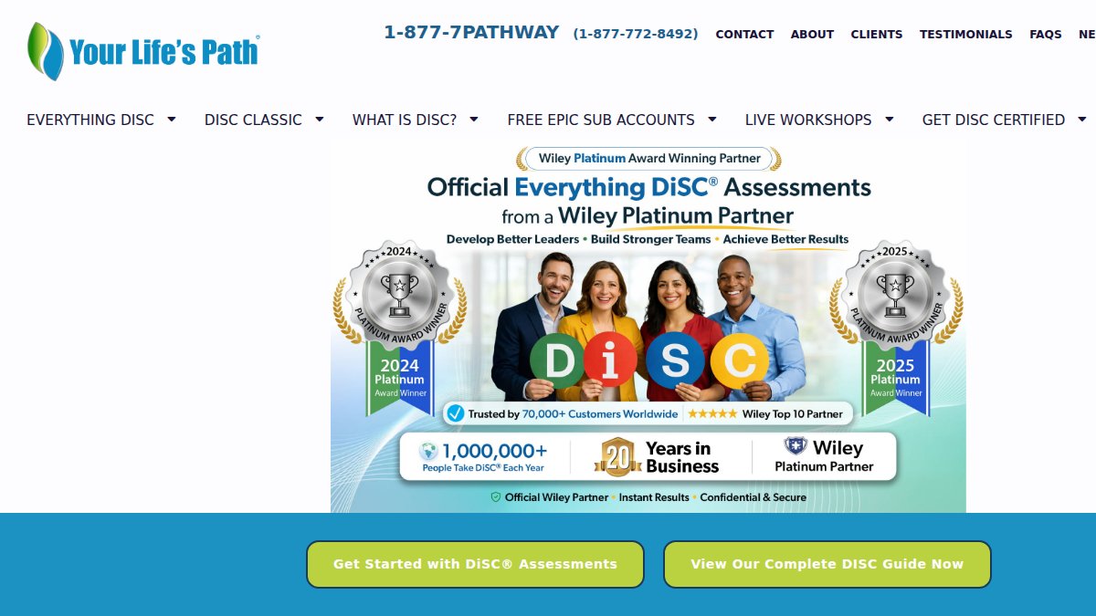 Screenshot of yourlifespath.com interface