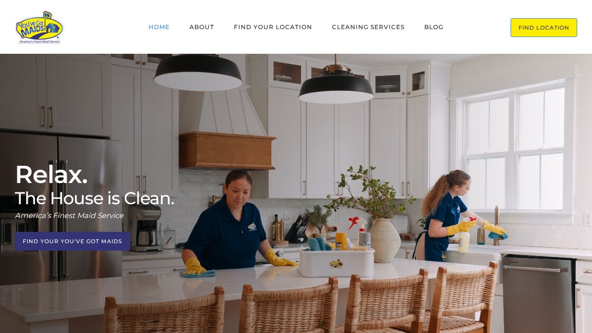 Screenshot of youvegotmaids.com interface