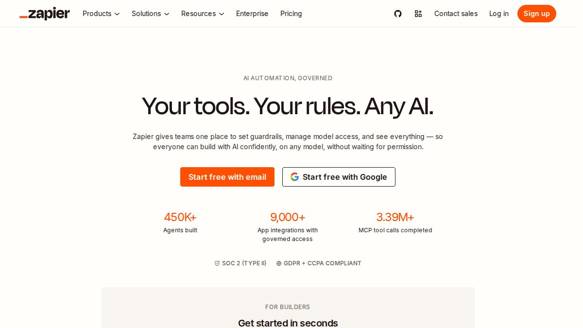 Screenshot of zapier.com interface