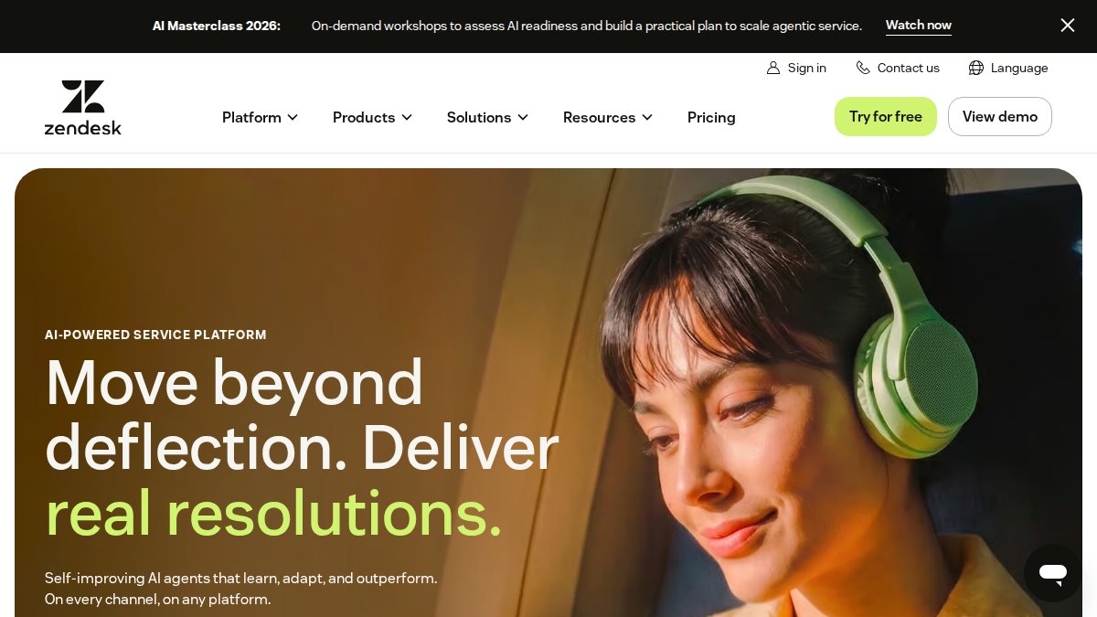 Screenshot of zendesk.com interface